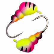 Муравей с ушком d 4,0 мм, вес 0,8 гр, розово-черный+желто-красный с полосками  /10 шт/